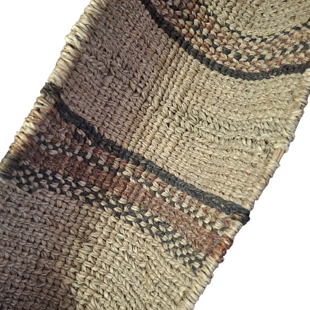 Vintage Ethiopian Hand-Woven Gambela Canoe Bread Basket African Folk Art
